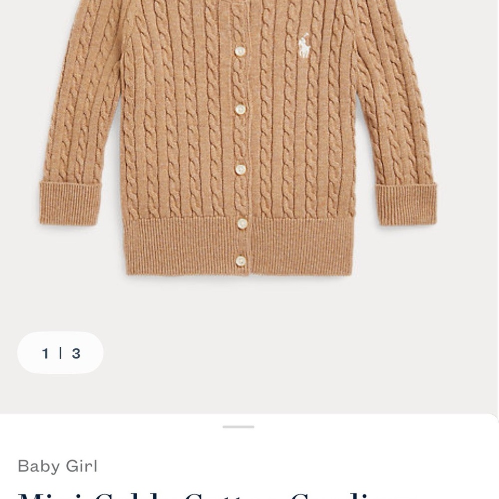 Ralph Lauren Tan Cable Knit Cardigan OHH, BABY!!